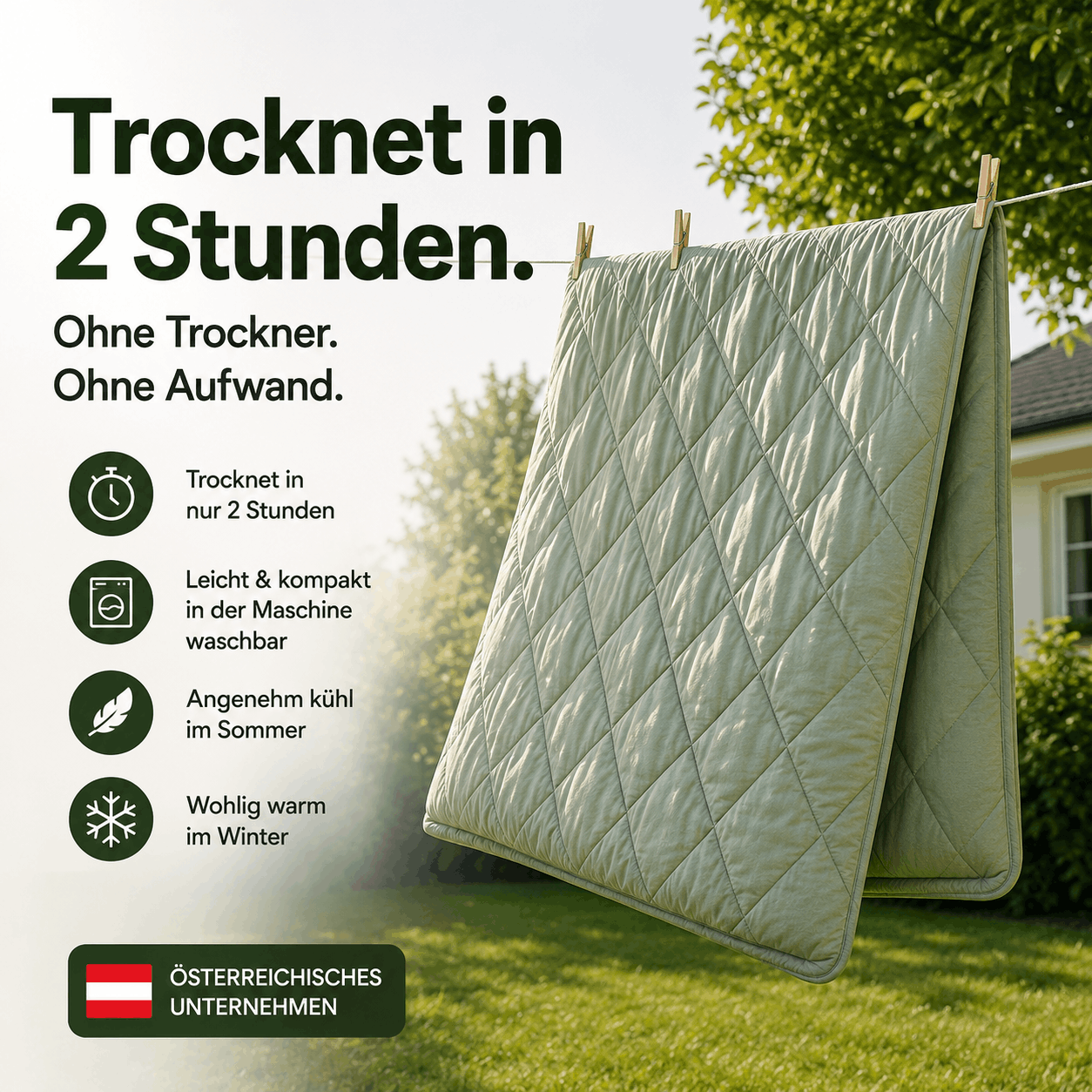 Ursprungsruhe™ All-in-One Bettdecke– Die Bettdecke ohne Bettwäsche I Kühlend & Atmungsaktiv